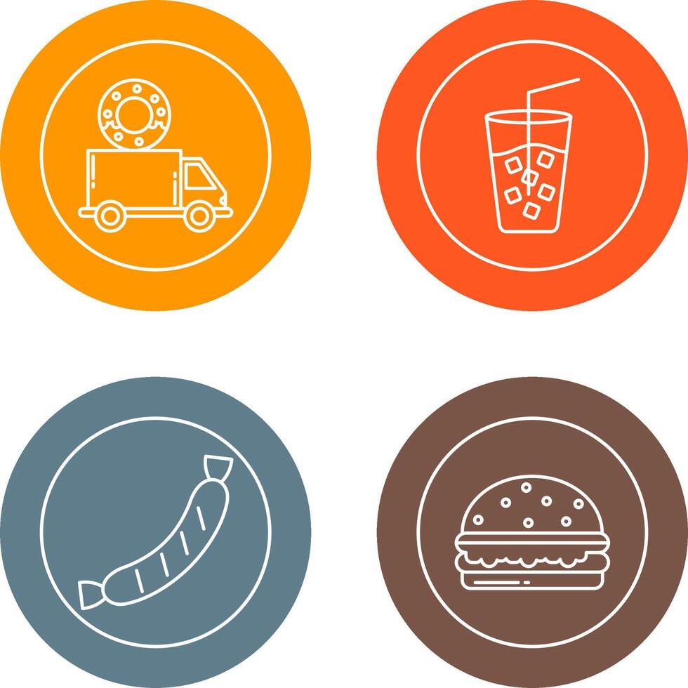 Delivery Truck and Cold Drink Icon vector