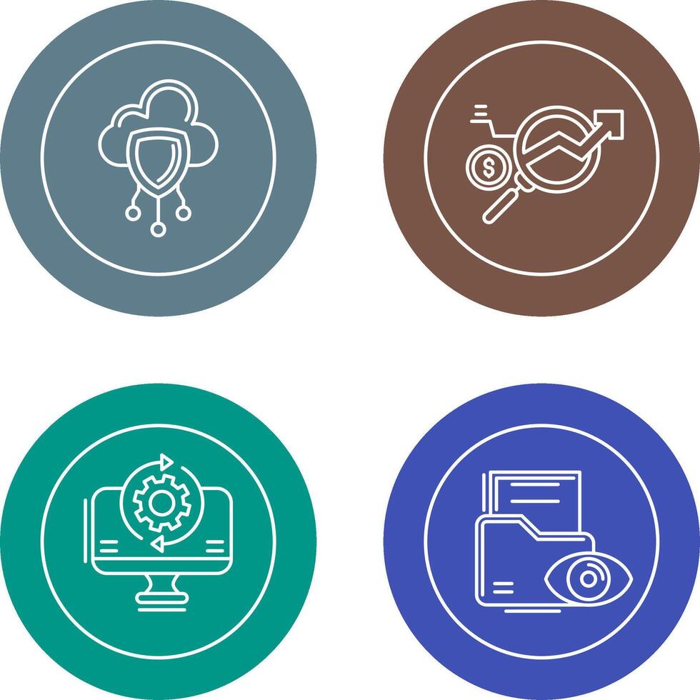 Data Protection and Data Research Icon vector