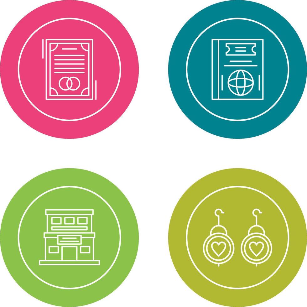 Wedding and Passport Icon vector