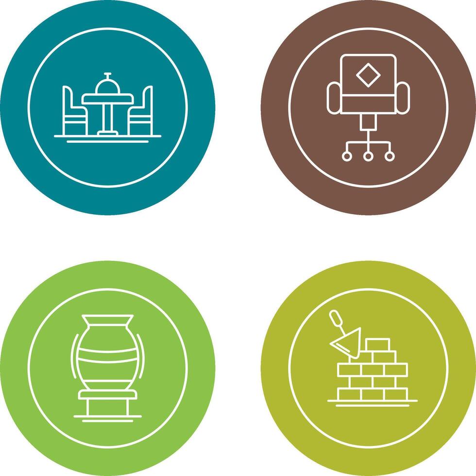 Chair and Dinning Table Icon vector