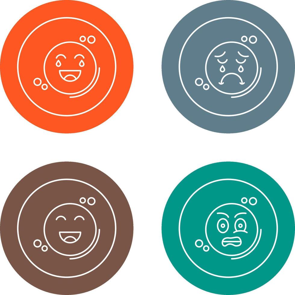 Loughing and Unhappy Icon vector