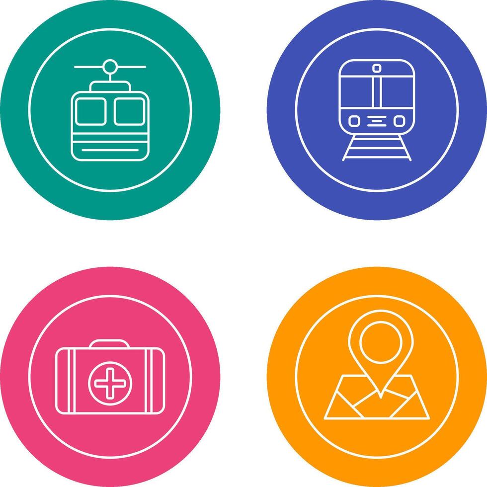Cable car and Train Icon vector