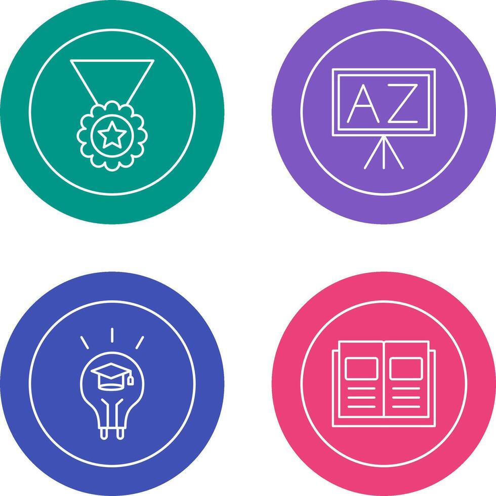 Medal and From A To Z Icon vector