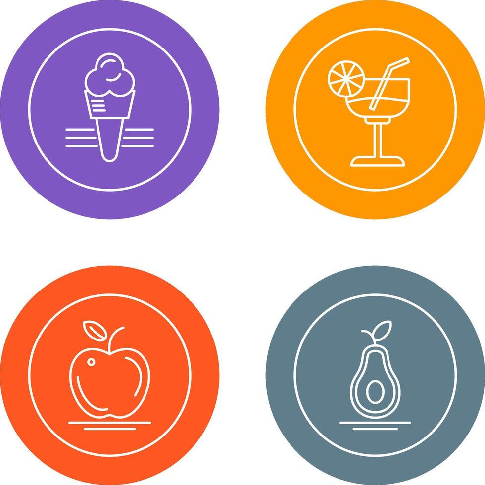 Ice Cream and Cocktail Icon vector