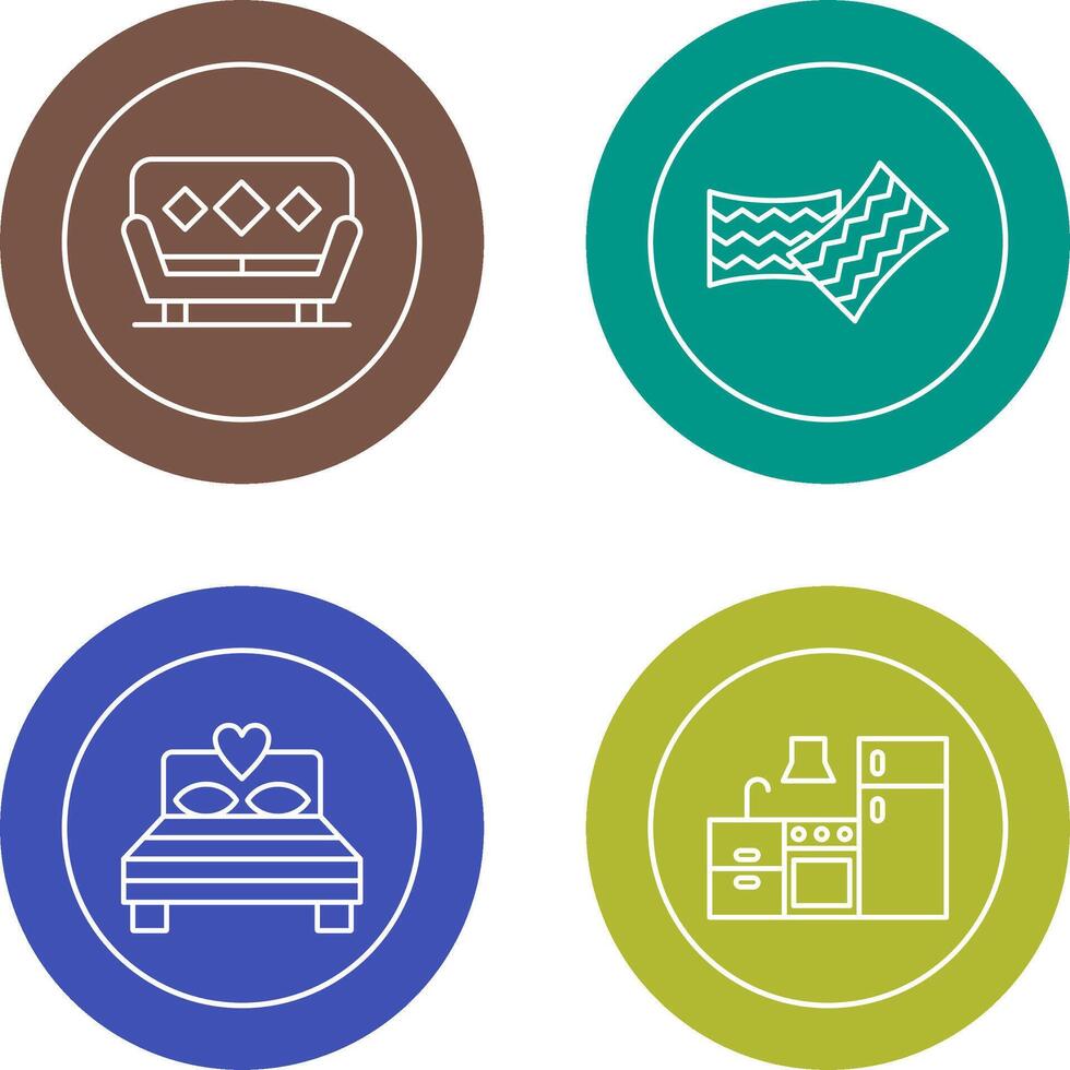 Sofa and Cushions Icon vector