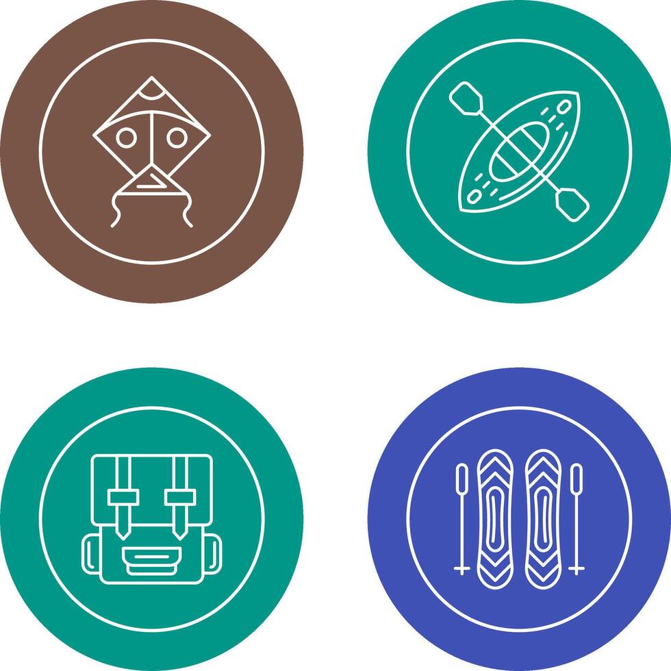 Kite and Kayak Icon vector