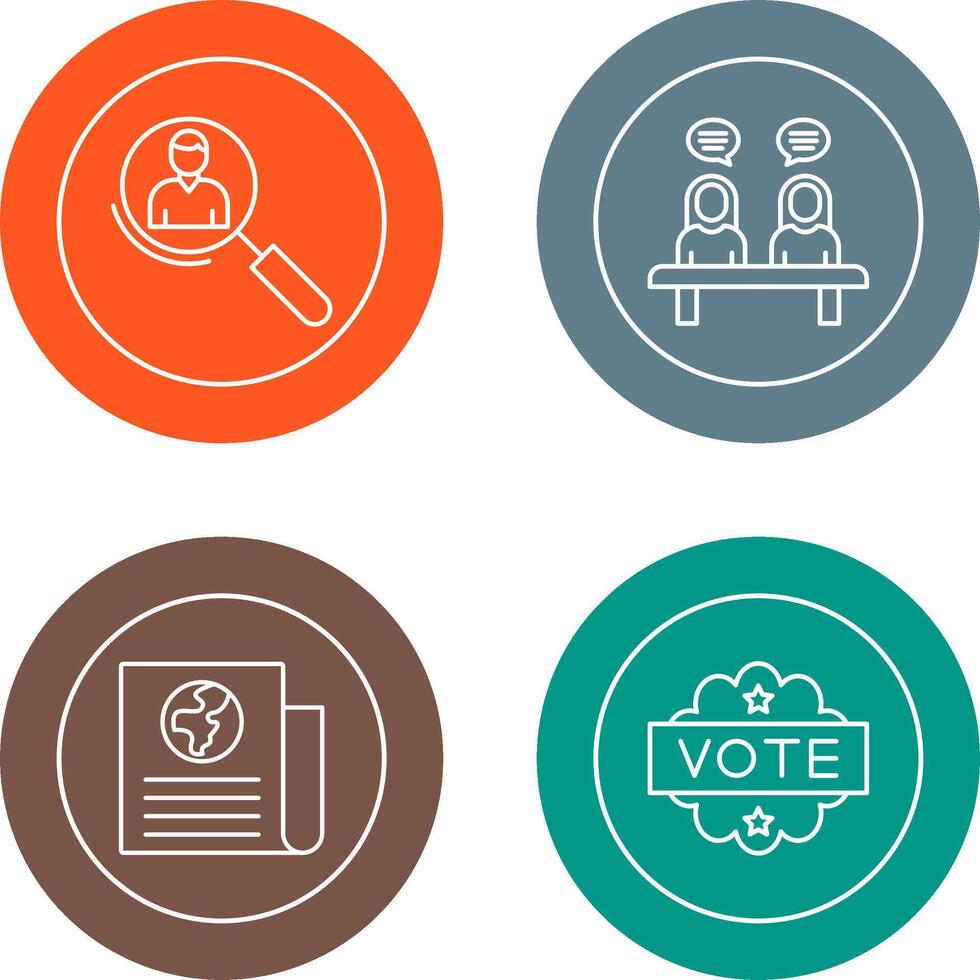 Magnifier and Meeting Icon vector