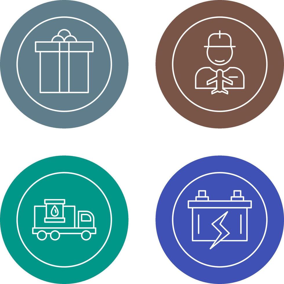 Gift Box and Worker Icon vector