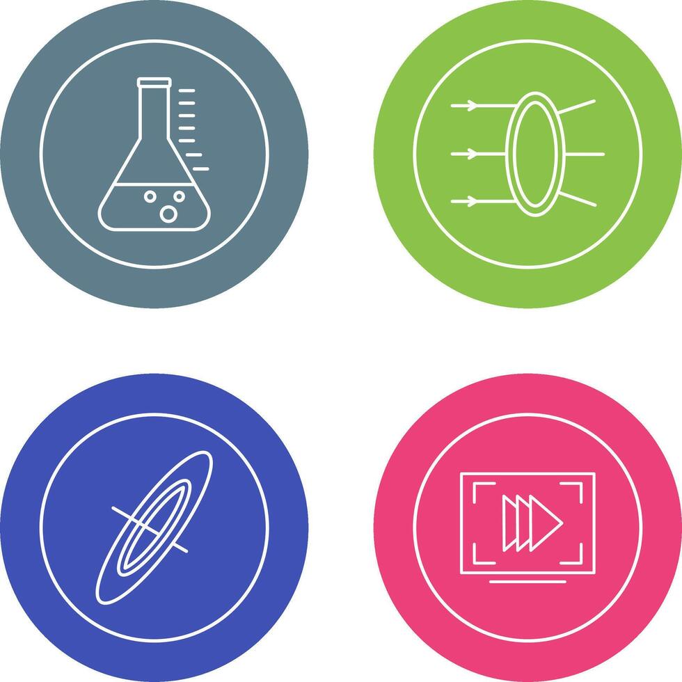Refraction and beaker Icon vector