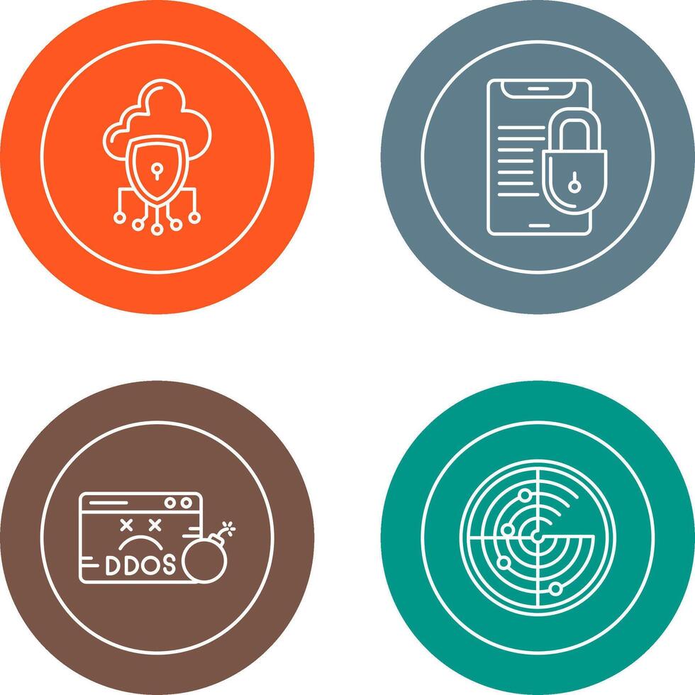 Data Protection and Smart Phone Icon vector