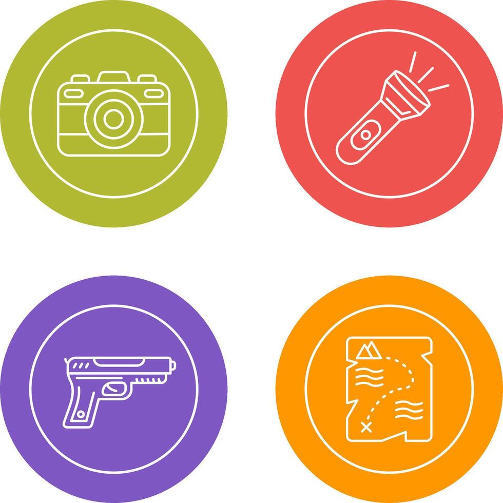 Camera and Flash Light Icon vector