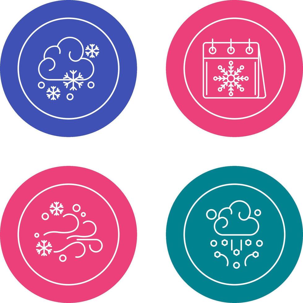 Snowy and Calender Icon vector