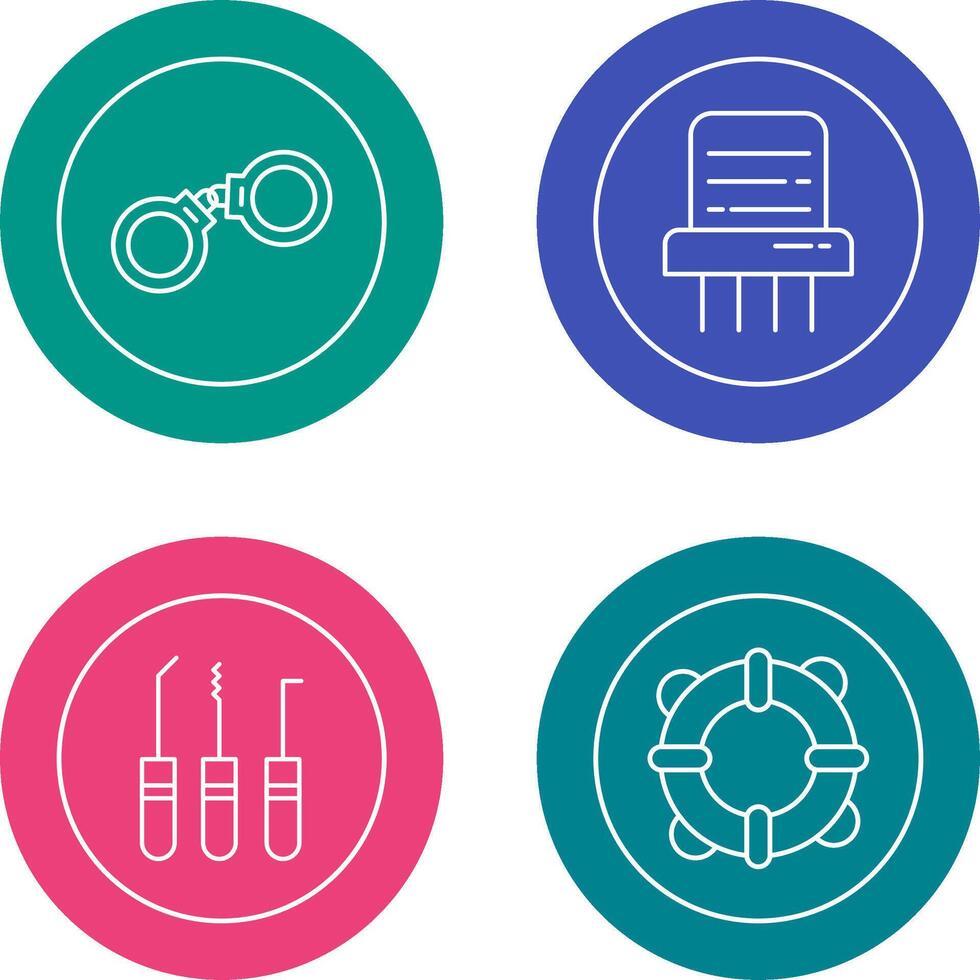 Handcuffs and Paper Shredder Icon vector