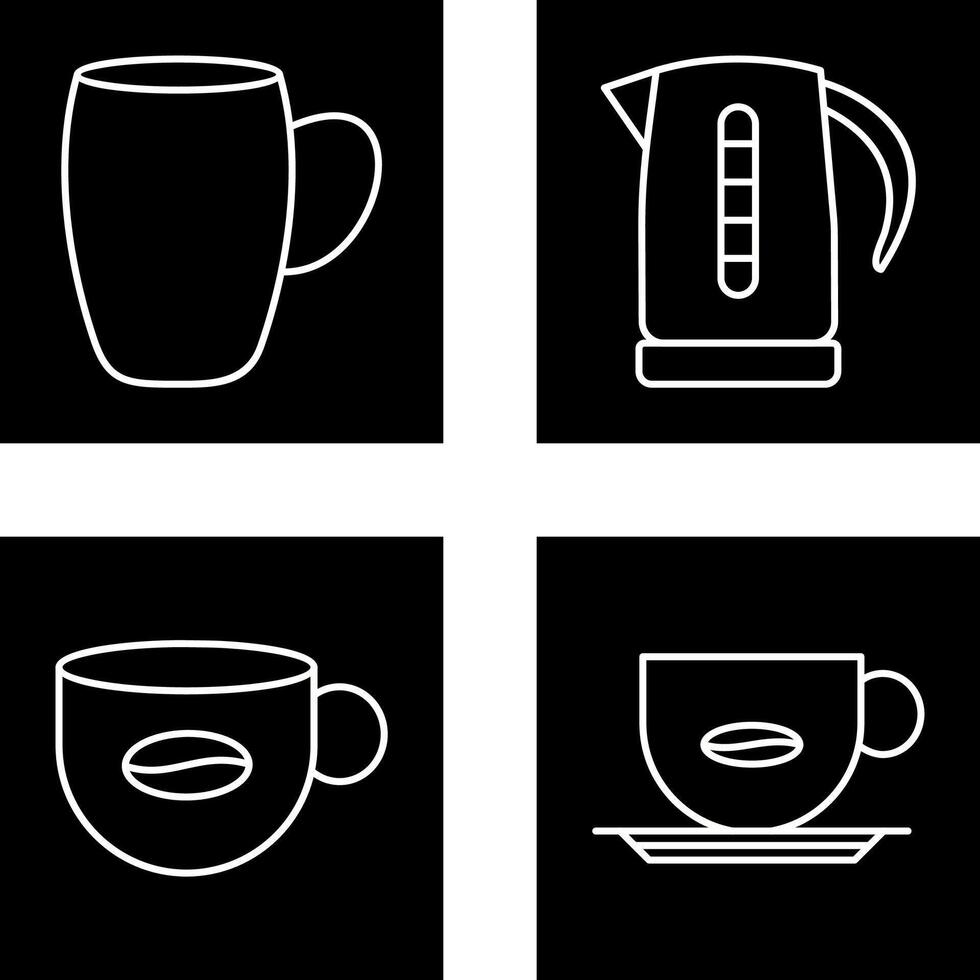 mug and kettle Icon vector