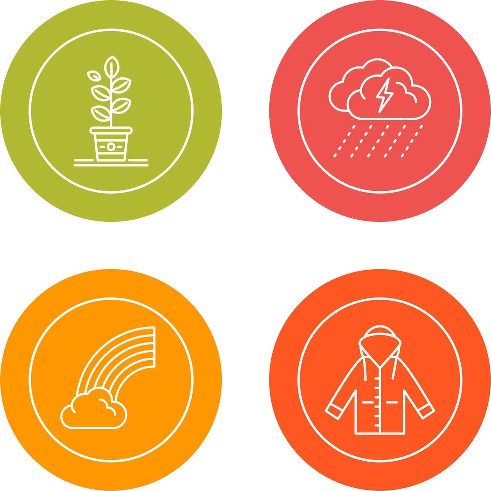 Planting and Rainy Day Icon vector