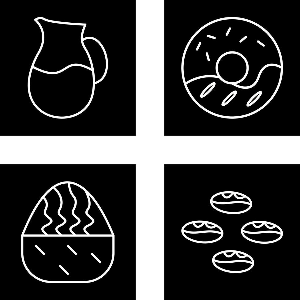 milk jug and cream doughnut Icon vector