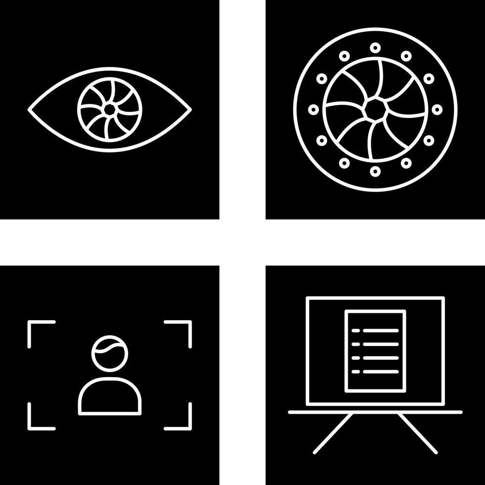 eye and optical diaphram Icon vector