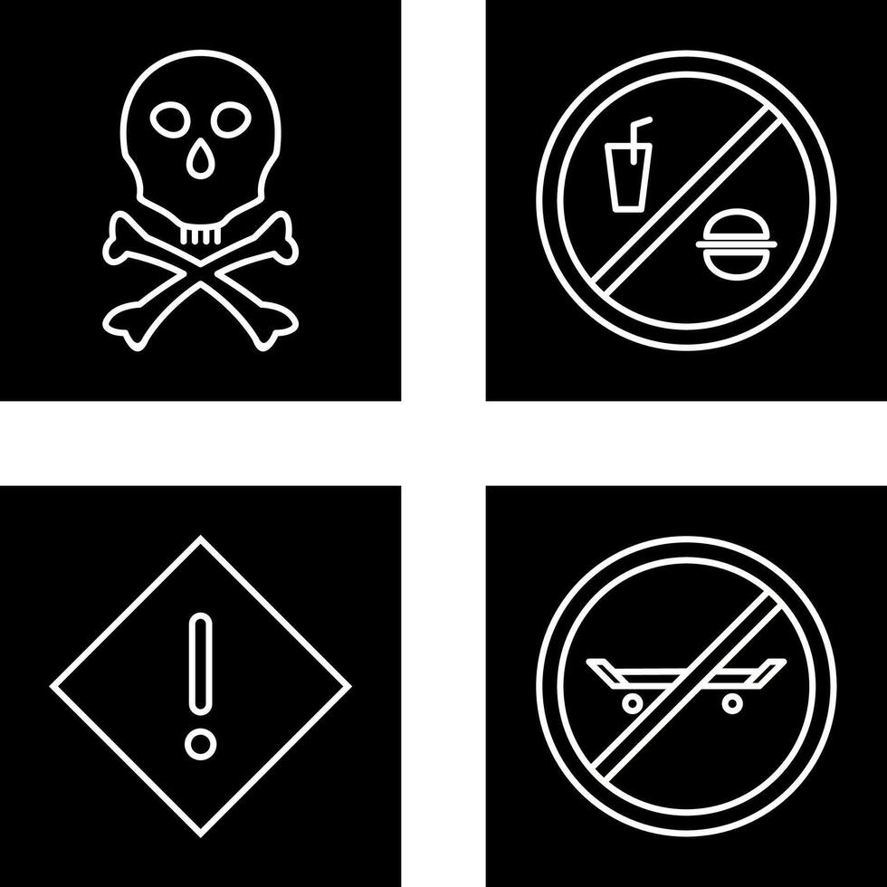 death sign and no foods or drink Icon vector