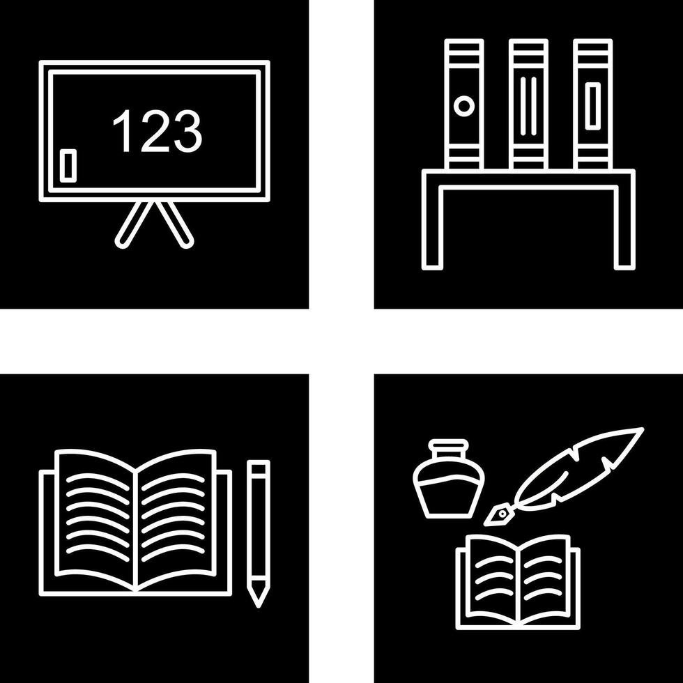 Classroom Board and Bookstand Icon vector