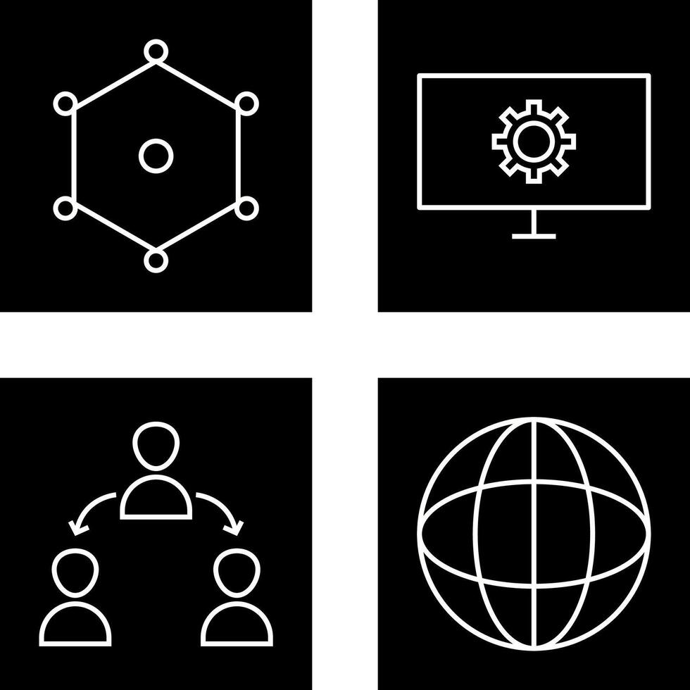 nodes and network setting Icon vector
