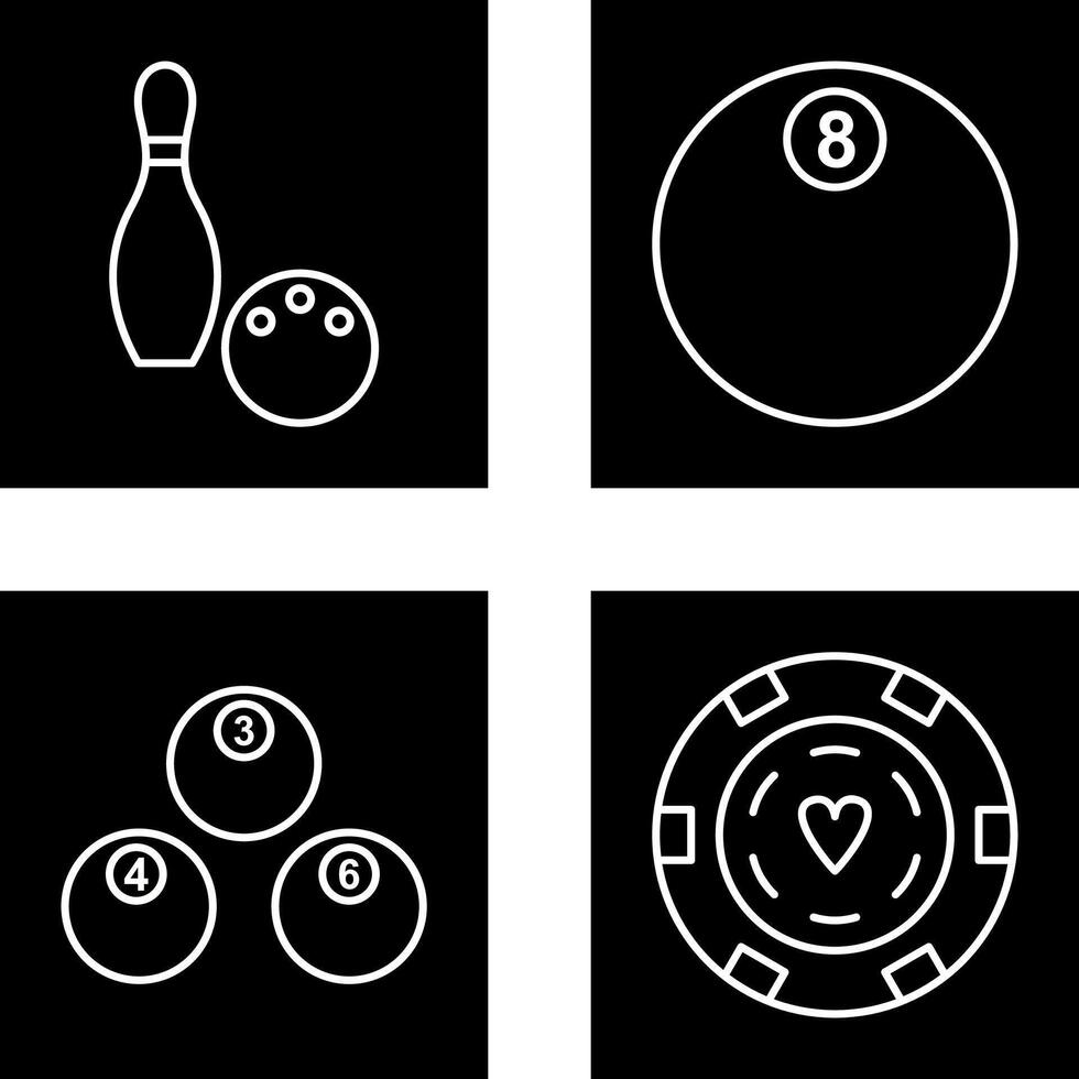 Bowling and Eight Ball Icon vector