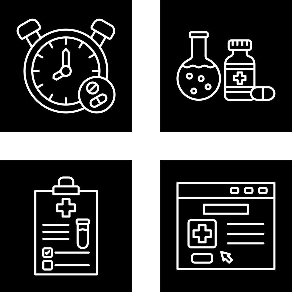 Clock and test tube Icon vector