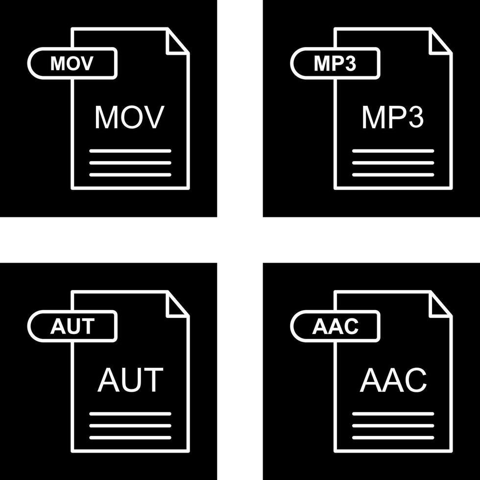 MOV and MP3 Icon vector