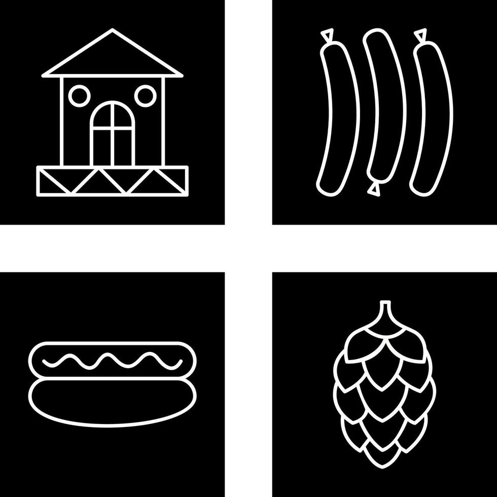 House and Hot Sausage Icon vector