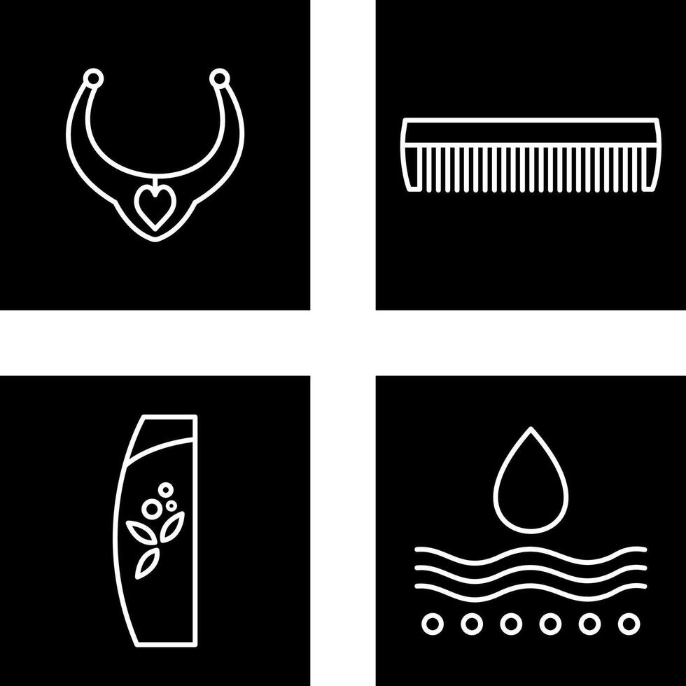 Necklace and Comb Icon vector