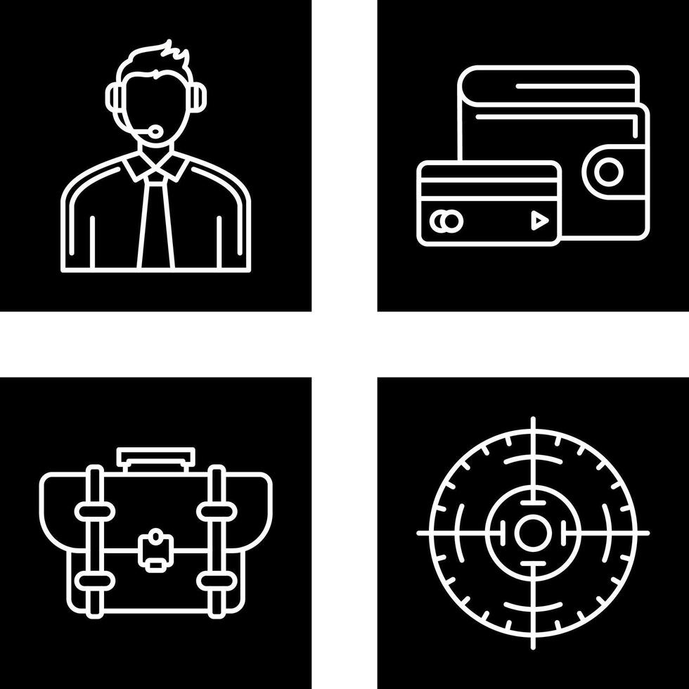 Customer Support and Wallet Icon vector