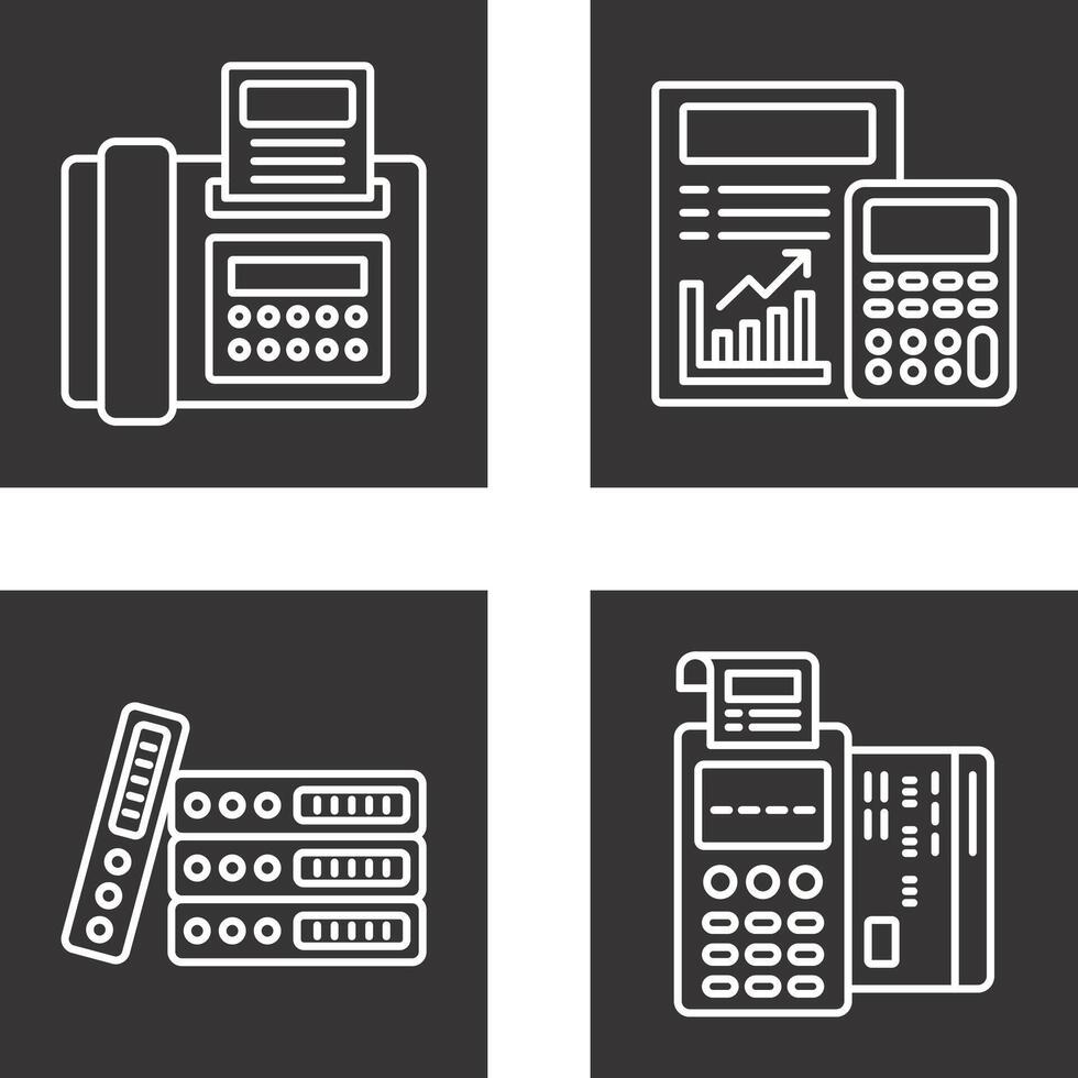Fax and calculating Icon vector