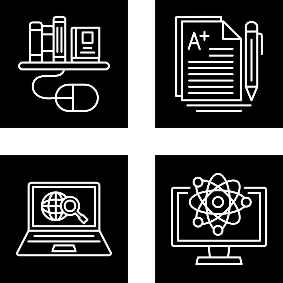 Digital Library and Essay Icon vector