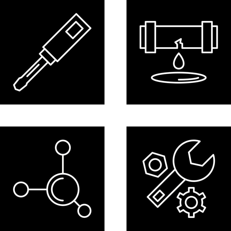 Screwdriver and Leak Icon vector