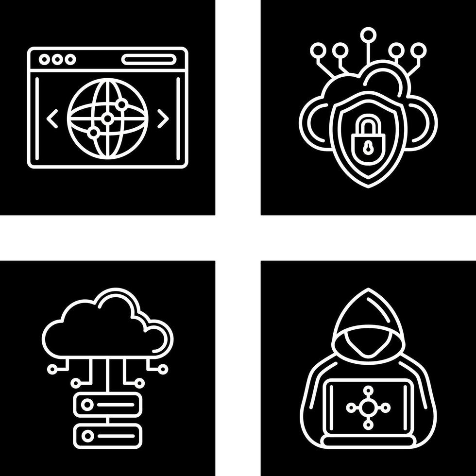 Cloud Security and Website Icon vector