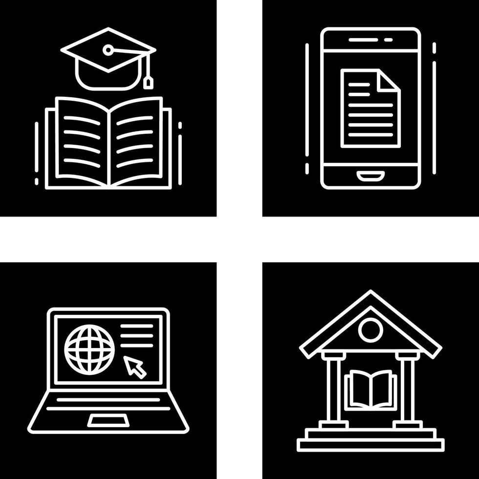 Graduation and Phone Icon vector