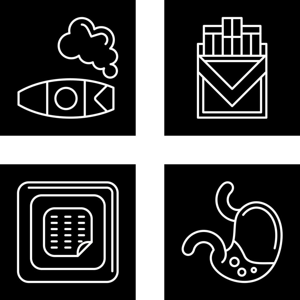 Cigar and Cigarette Pack Icon vector