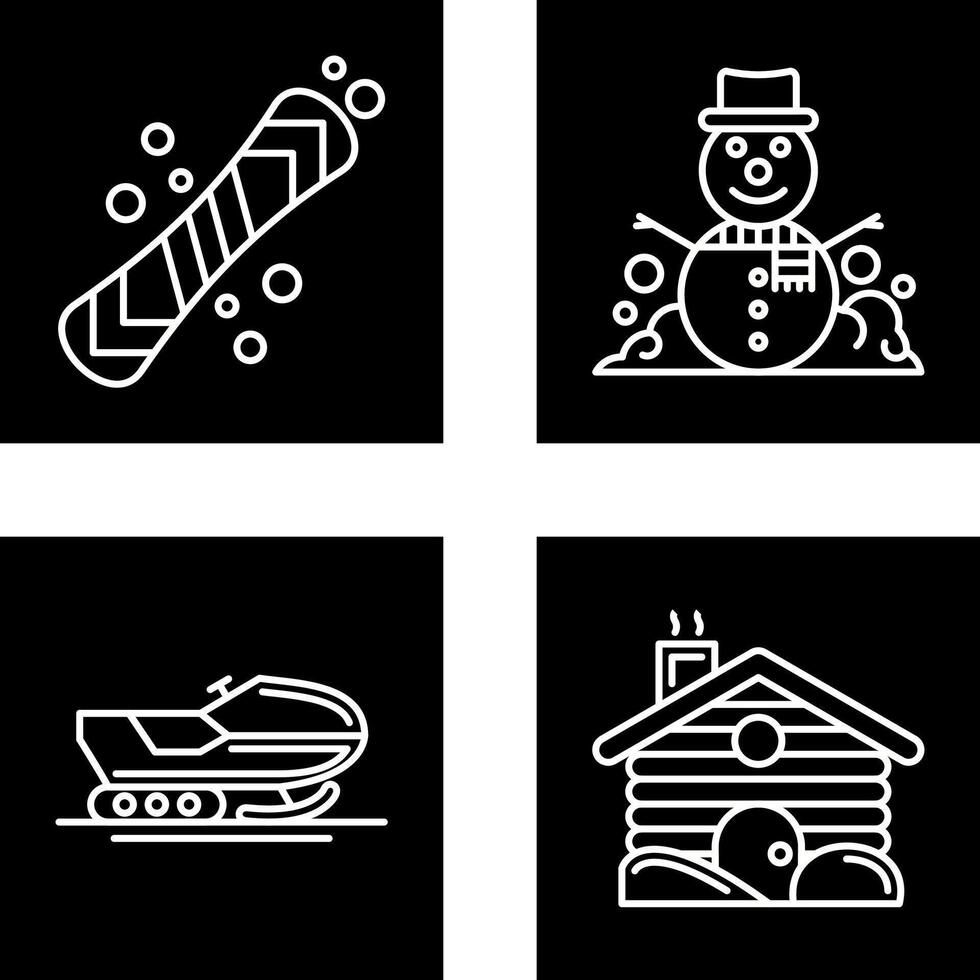 Snowboard and Snowman Icon vector