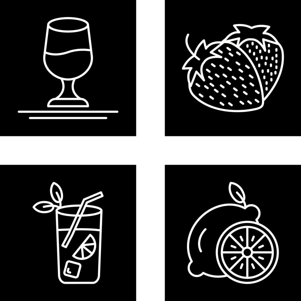 Wine and Strawberry Icon vector