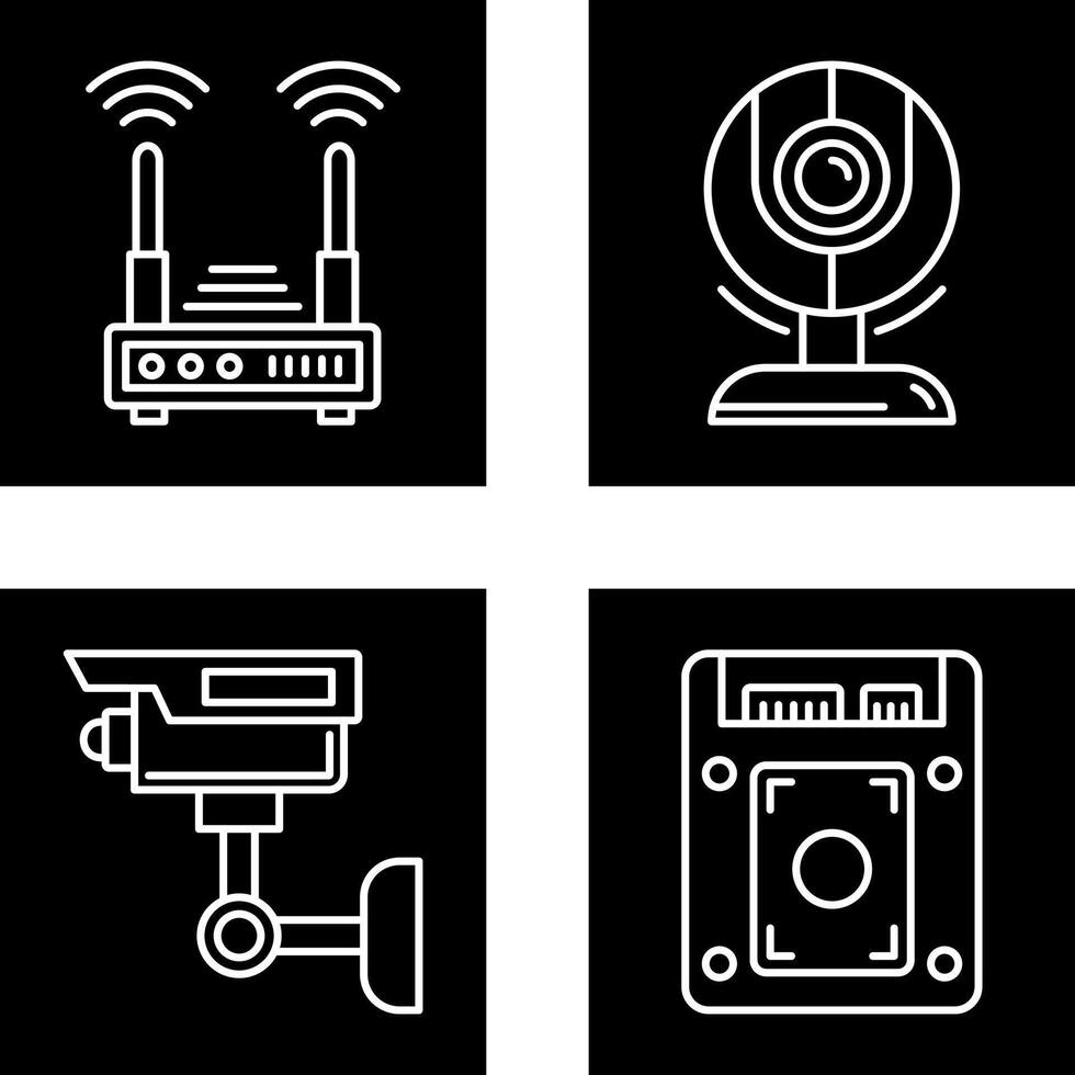 Router and Web Cam Icon vector