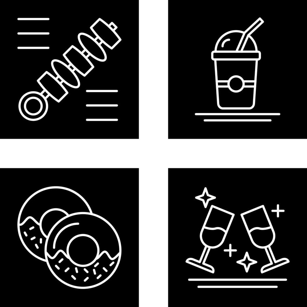 brocheta y frapé icono vector