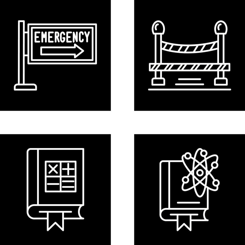 Emergency Sign and Do Not Cross Line, Icon vector
