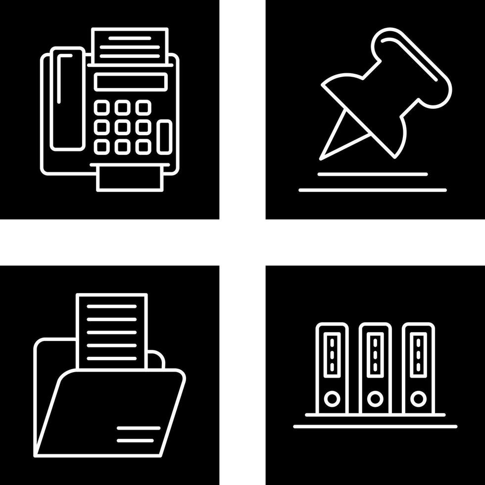 Fax Machine and Pin Icon vector