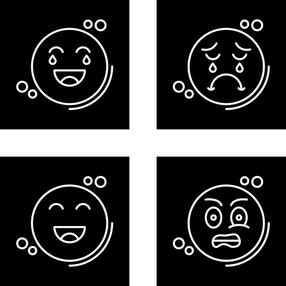 Loughing and Unhappy Icon vector