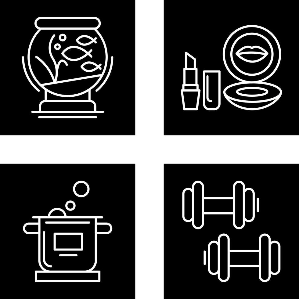 Fishbowl and Makeup Icon vector