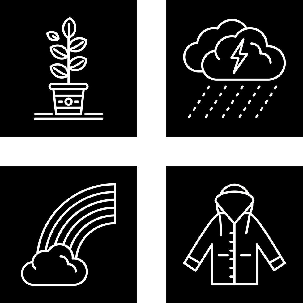 Planting and Rainy Day Icon vector