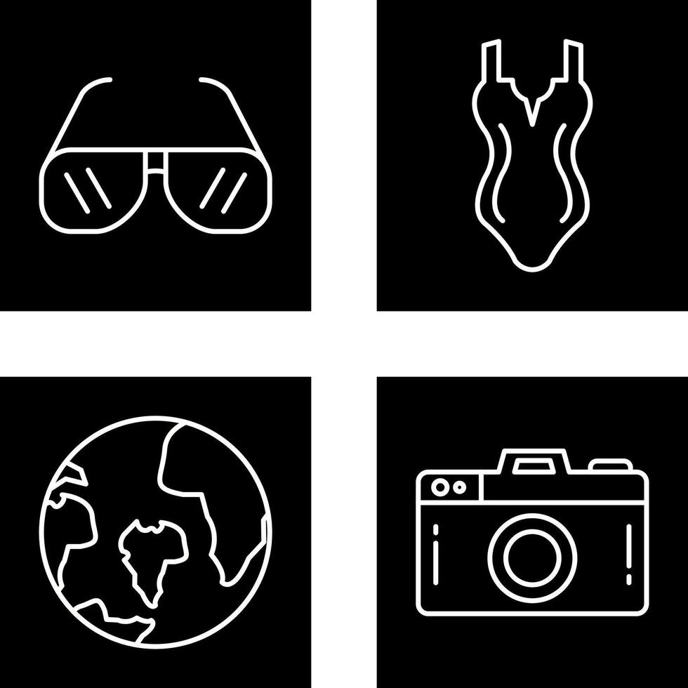 Dom lentes y nadar icono vector