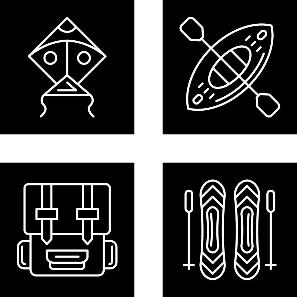 Kite and Kayak Icon vector