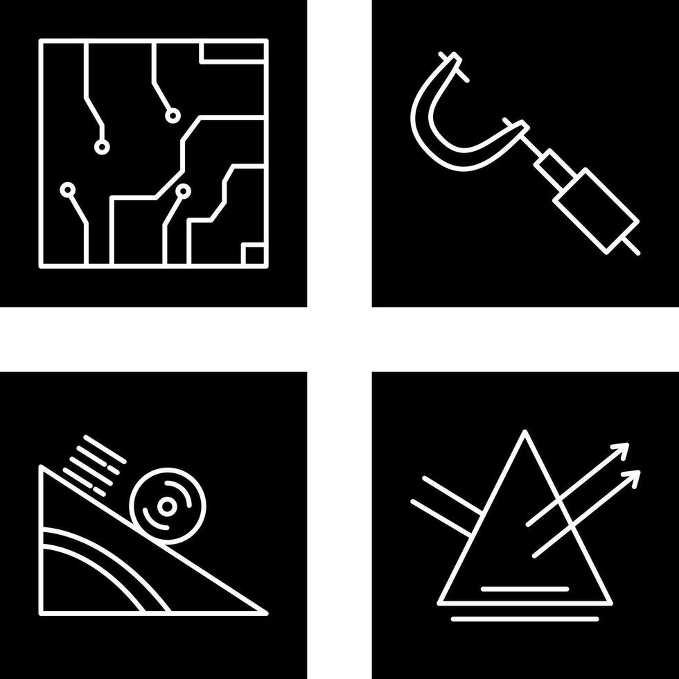 Electrical circuit and Micrometer Icon vector