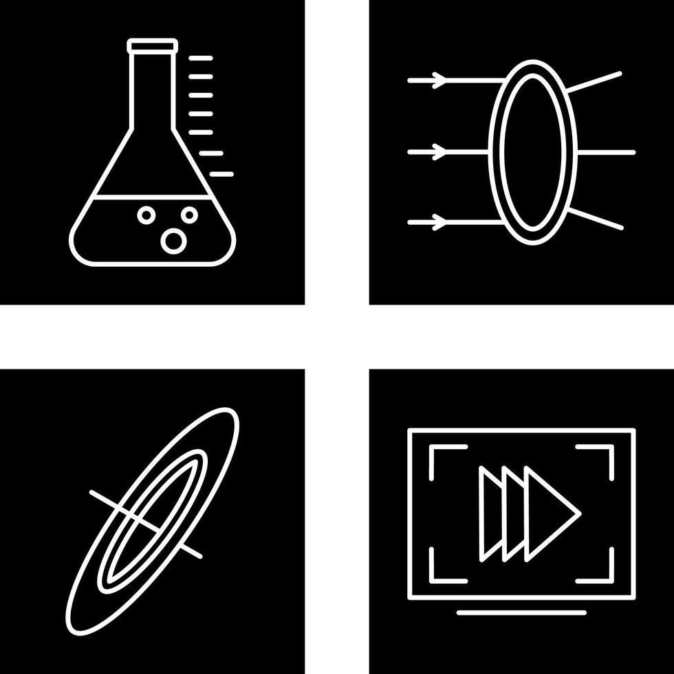 Refraction and beaker Icon vector