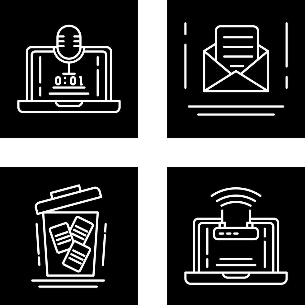 Voice Recorder and Email Icon vector